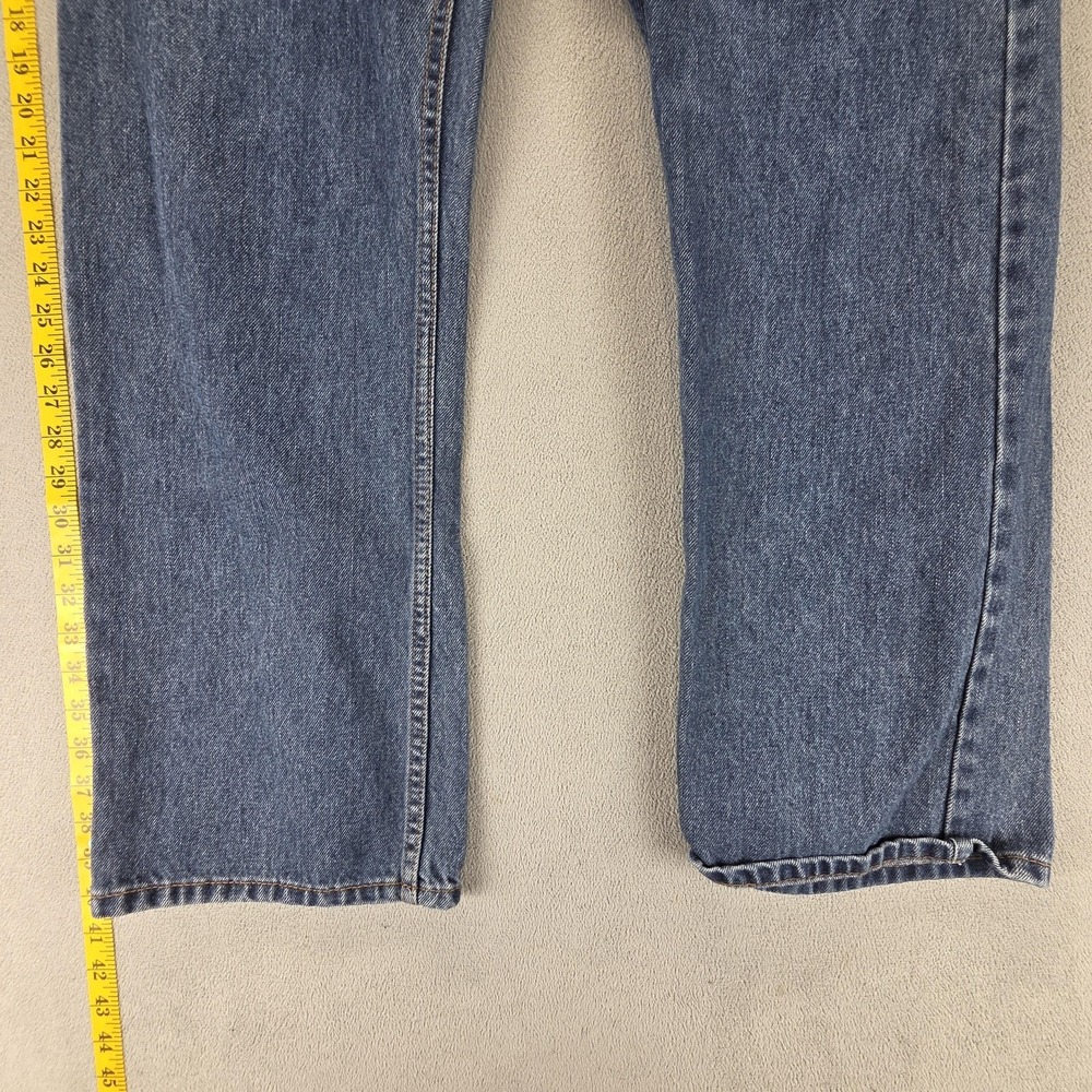Levis 505 Jeans Mens Blue Medium Wash Regular Straight Denim Zip Fly Fits 36x30 - Picture 11 of 16